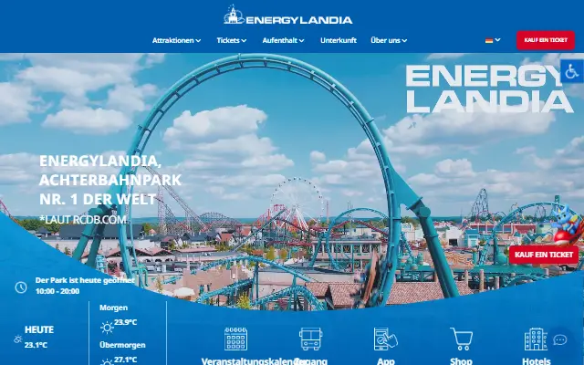 Wersja językowa strony Energylandia, którą przygotowaliśmy