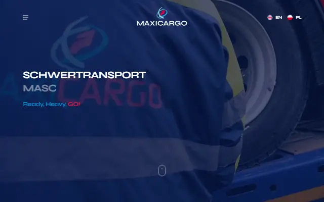 Wersja językowa strony mx-cargo.pl, którą przygotowaliśmy